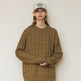 スクエアニット/SQUARE KNIT_YELLOW BROWN