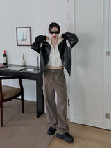 カラー マッチング レザージャケット / color matching leather jacket