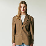 HALF STITCH BLAZER BROWN
