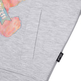 (X) WITTY BUNNY SPLIT GRAPHIC CROP HOODIE ZIP UP [MELANGE GRAY]