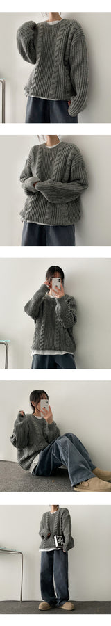 プートン厚手ツイストニット