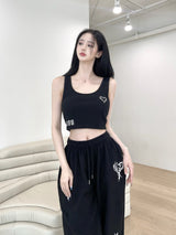 ハートクロップスリ－ブレス/845. Heart crop sleeveless (2color)