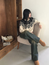 Aira Nordic pattern round knit