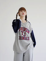 JeffersonVネックスウェットシャツ/Jefferson V-Neck Sweatshirt (2color)ね