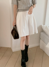 Natural Pleated Midi Skirt (2color)