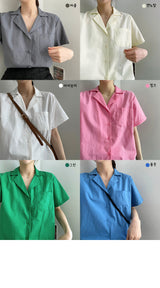 サンディーオープンカラー半袖シャツ / Sandy Open Collar Short-Sleeved Shirt