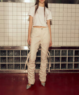 デタッチャブルストラップシャーリングパンツ / DETACHABLE STRAP SHIRRING PANTS (IVORY)