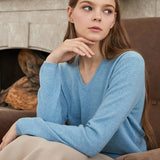 100%cashmere v neck basic top_scani blue (6653689954422)