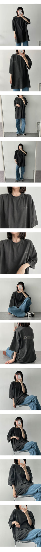 オーバーサイズピグメントウォッシングショートスリーブTシャツ / Oversized Pigment Washing Short-Sleeved T-shirt