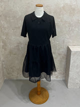 [SALE] Short sleeve collar lace puff dress