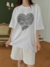 ブラックハートショートスリーブTシャツ / Black Heart Short Sleeve T-shirt (3color)