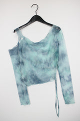 タイダイシースルーオープンTシャツ / Tie-dye see-through open T-shirt (2color)