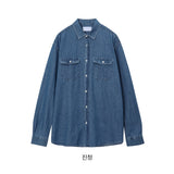 LMN two-pocket oversized denim shirt (3 colors)