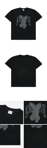 [24SS] HALFTONE DOT LAYER FUZZY RABBIT SHORT SLEEVE T-SHIRT BLACK