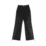 レザーポイントストリングパンツ / LEATHER POINT STRING PANTS #BLACK