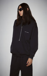  HAIF-ZIP HOODIE (LONG)_NAVY