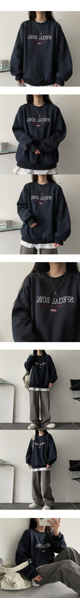 [fleece] Royal embroidery sweatshirt