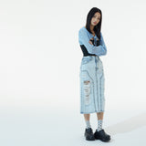 ライトウェイトクロップカーディガン / SKY BLUE LIGHT WEIGHT CROP CARDIGAN
