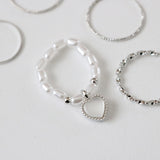 シャイニングハートレイヤードリングセット / Shining Heart Layered Ring Set