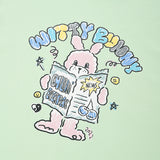 キルシーウィティーバニードローイング半袖Tシャツ／ WITTY BUNNY HAND DRAWING SHORT SLEEVE T-SHIRT [MINT] (6682200375414)