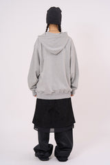 Drawing face non-pocket hoodie