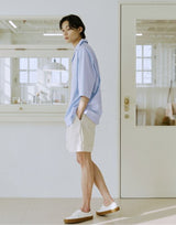 ユニセックスカフハーフパンツ/unisex cuff half pants cream