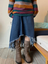 ビンテージジーンズダメージロングスカート / vintage jean damage long skirt