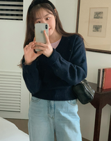 クローバーVネックウール50ニット(10color) (6661180784758)