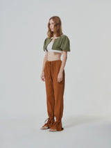 PLEATS ANKLE STRAP PANTS (2 COLOR) (6682303561846)