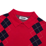 ARGYLE PATTERN SHORT SLEEVE KNIT [RED]
