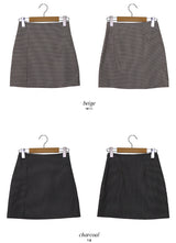 チェックスリットミニスカート (2color)