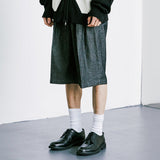 デニムワイドカーブフィット2タックバルミューダパンツ / DENIM WIDE CURVE FIT TWO TUCK BERMUDA PANTS BLACK