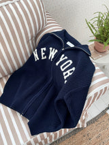 LMN Dear New York レタリングハチニット ジップアップ（3色）