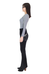 ハウンドチェックスクエアネックラッシュガードトップ/Hound check square neck rash guard top (black)