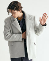 UNISEX HAIRY WOOL COAT JACKET M - BYRDEYE GRAY (6636064669814)