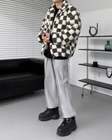 UIウールチェックタートルネックジップアップ/UI Wool Check Turtleneck Zip-Up (2 colors)
