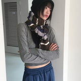 [Cashmere/12color] リモンラムウールラウンドクロップ長袖ニット