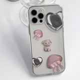ジェリキャッツシルバーハートフォーンケース / Jelly cat's silver heart phone case