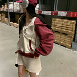 [BELLIDE MADE] Spring version. Raglan color zip-up hoodie