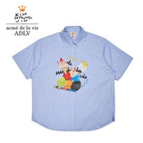 Edgewalker x acme de la vie アイスクリーム半袖シャツ スカイブルー