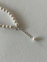 [92.5silver] swirl pearl necklace_5mm