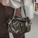 Wiltz leather washed pocket side zipper shoulder bag