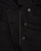 HIGH NECK HOOD ZIP UP BLACK