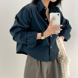 シャツレストランクロップデイリーシャツ / [8color] Shirt Restaurant Crop Daily Shirt