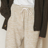 マーブルフリースバンディングパンツ/MARBLE FLEECE BANDING PANTS_CREAMY BEIGE