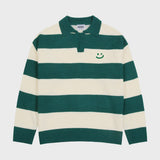 [UNISEX] Drawing smile striped collar knit