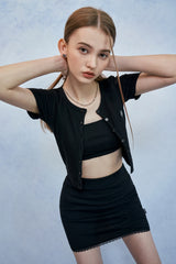 HIDE Tube Top Cardigan (Black) (6570970841206)