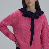 Wave cable round knit - Pink (6674919948406)