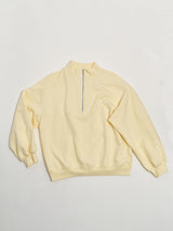 HALF ZIP SWEAT SHIRT PALE YELLOW (6594026471542)