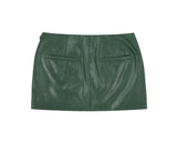 フォーレザーローライズミニスカート / Faux-Leather Low Rise Mini Skirt _ Green